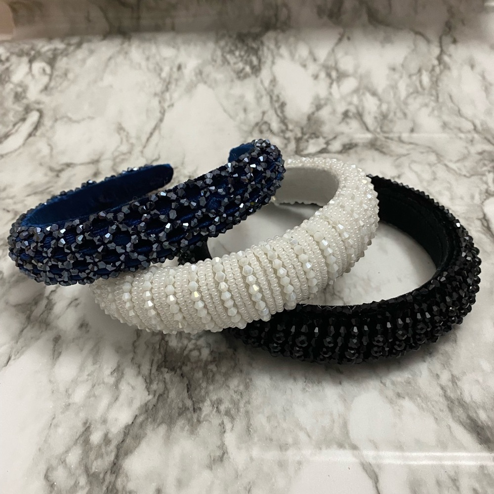 Beaded velvet headbands
